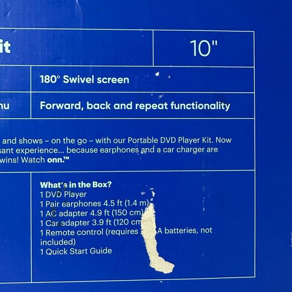 Onn 10” Portable DVD Player - Picture 9 of 9